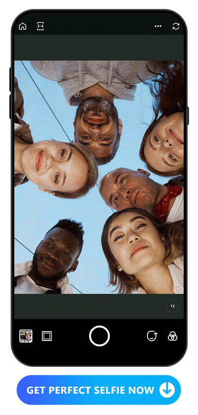 a group of people taking picture with PhotoDirector's camera